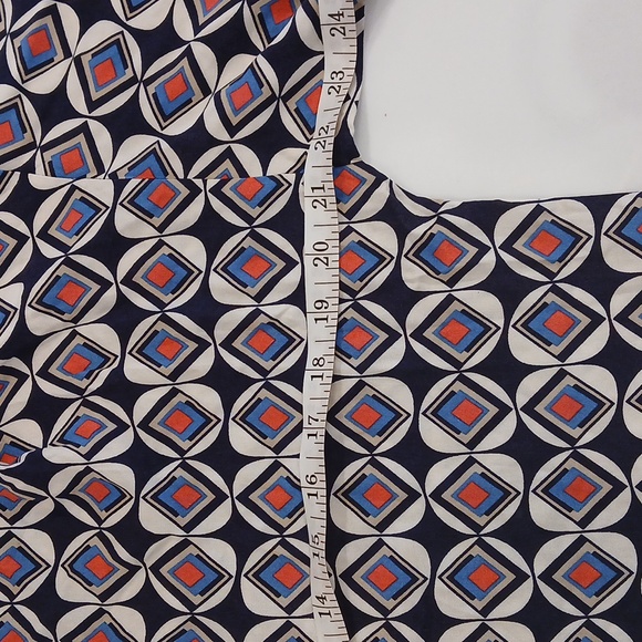 STILE BENETTON Boat Neck Blouse with Buttons on the back size S Geometric Shapes - Picture 6 of 9